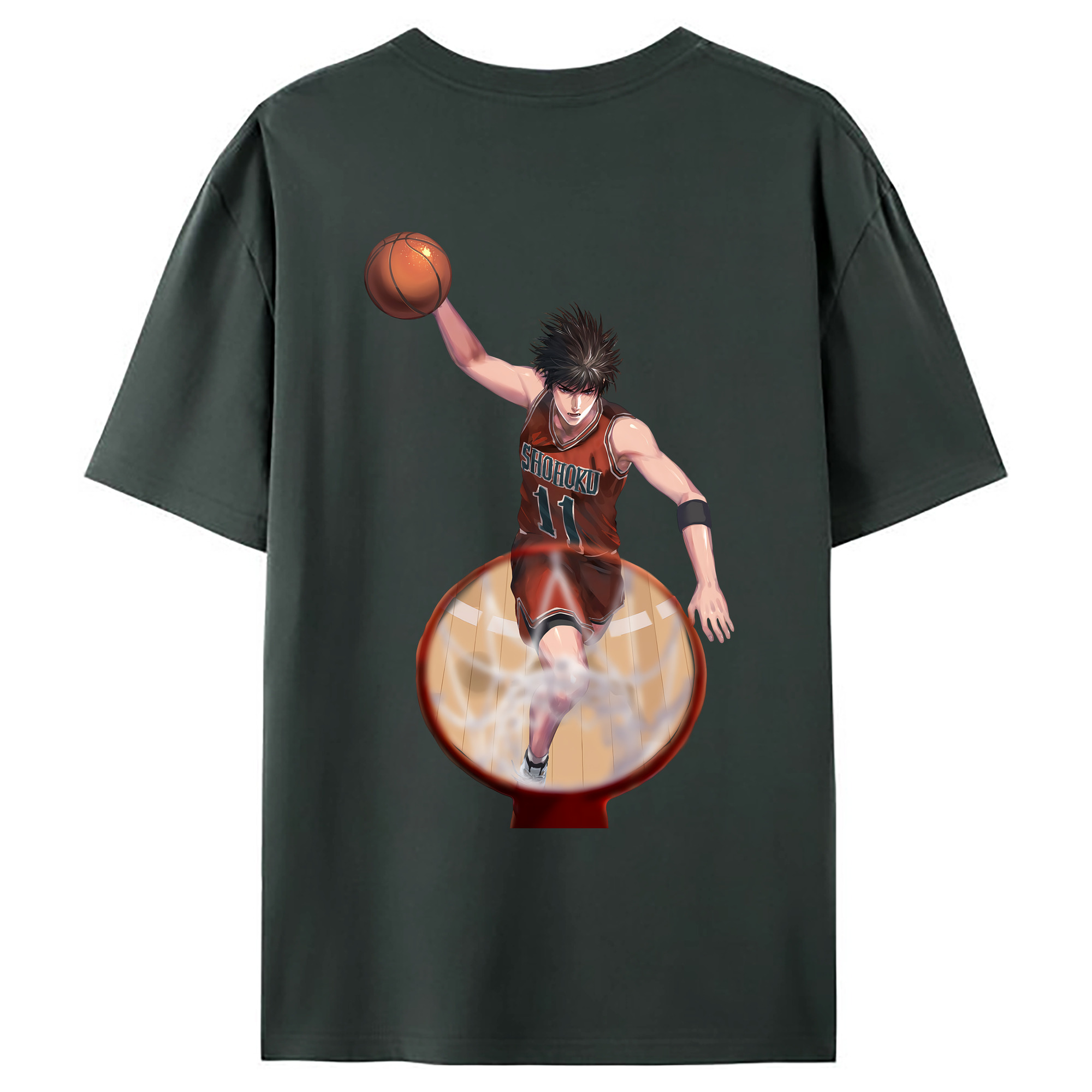 （画像用） SLAM DUNK／スラムダンク 綿100％ メンズ半袖Tシャツ（バックプリント） 通気性